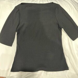 EUC Old Navy Black Ribbed Boat Neck Top